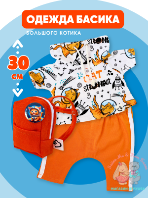 Костюм "Космокот" с рюкзаком для кота Басика 30 см