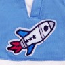 Футболка синяя с ракетой и сливовые штаны для Басика в подарочной упаковке