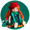 Кукла Minimalini Ива в шапочке и шарфе