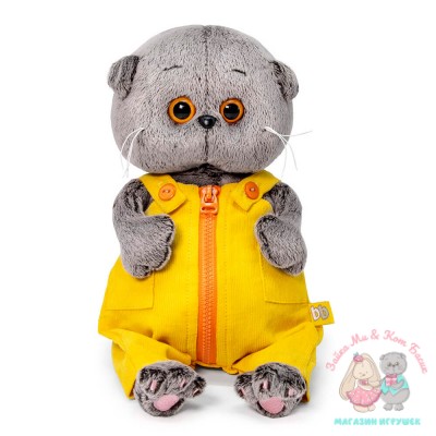 Кот Басик BABY в вельветовом комбинезоне