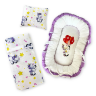 Игрушечная люлька-переноска "Единорожки" с одеялом и подушкой, малая