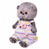 Кот Басик BABY в полосатом комбинезончике