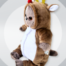 Кигуруми плюшевый оленёнок для кота Басика 30 см, кофе с молоком